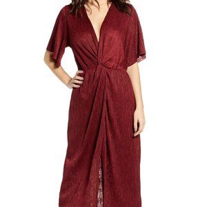 All I Favor dolman plisse midi dress, XS